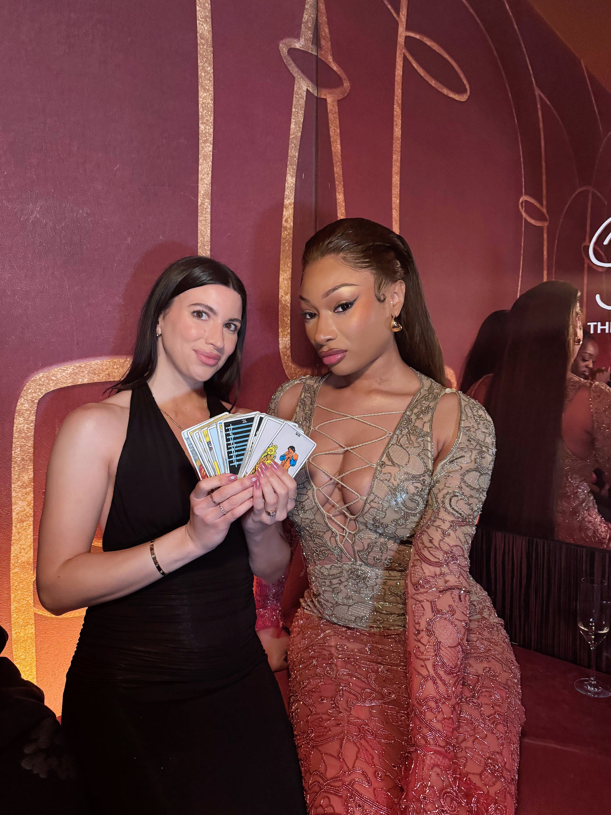 NYC Tarot Reader Alexis reading tarot for Megan Thee Stallion at her Hot Girl Summer fragrance launch in New York City.